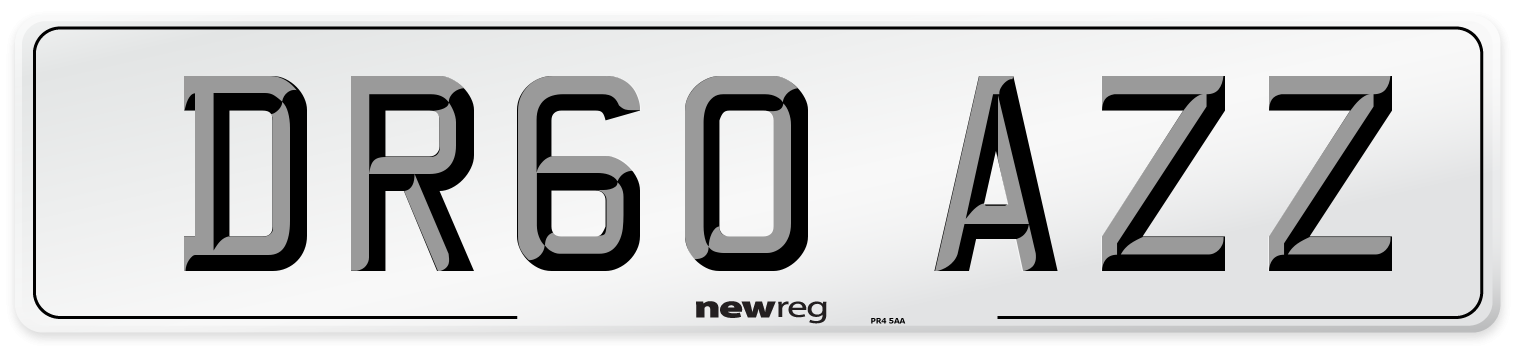 DR60 AZZ Number Plate from New Reg